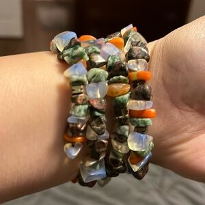 Multi stone wrap bracelet.